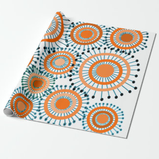 Oranje bloemen cadeaupapier