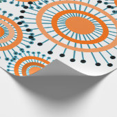 Oranje bloemen cadeaupapier (Hoek)