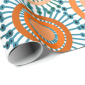Oranje bloemen cadeaupapier (Rol Hoek)