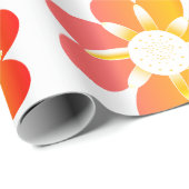 Oranje bloemen cadeaupapier (Rol Hoek)