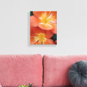 Oranje bloemen canvas afdruk (Insitu (Woonkamer))