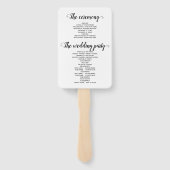 Oranje bloemen cursief script bruiloft programma handwaaier (Achterkant)