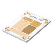 Oranje Bloemen Dagelijkse Planner Notitieblok (Linkerzijde)