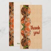 Oranje Bloemen Dank u kaart (Voorkant / Achterkant)