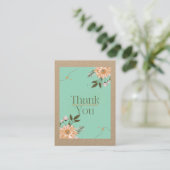 oranje bloemen dankbaar visitekaartje (Staand voorkant)