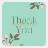 oranje bloemen dankbare stickers, vierkante sticker (Voorkant)