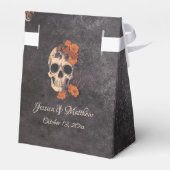 Oranje bloemen eenvoudig elegant dank u bedankdoosjes (Achterkant)