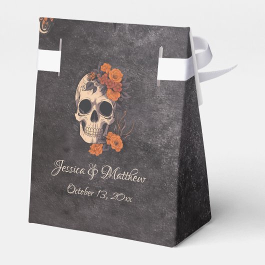 Oranje bloemen eenvoudig elegant dank u bedankdoosjes (Achterkant)