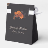 Oranje bloemen eenvoudig elegant dank u bedankdoosjes (Achterkant)