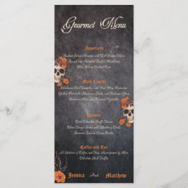 Oranje bloemen Elegant eenvoudig gastronomisch men Menu