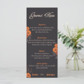 Oranje bloemen Elegant eenvoudig gastronomisch men Menu (Staand voorkant)