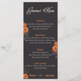 Oranje bloemen Elegant eenvoudig gastronomisch men Menu