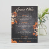 Oranje bloemen Elegant gastronomisch menu (Staand voorkant)