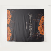 Oranje bloemen Elegante bruiloft achtergrond Wandkleed (Voorkant (horizontaal))