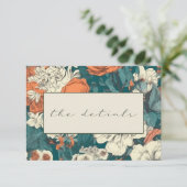 Oranje bloemen Elegante bruiloft de details Informatiekaartje (Staand voorkant)