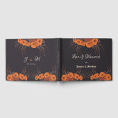 Oranje bloemen elegante bruiloft gastenboek (Volledig)