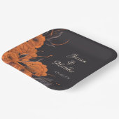 Oranje bloemen elegante chic date bruiloft papieren bordje (Gebogen)