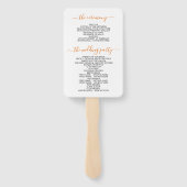 Oranje bloemen en bakkersprogramma's handwaaier (Achterkant)