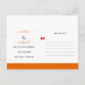 Oranje bloemen en boogvalbruiloft Sparen de Datum Briefkaart (Achterkant)