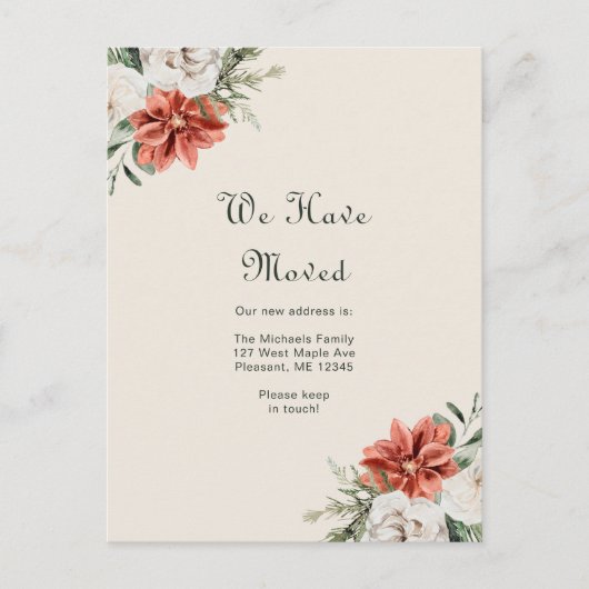  Oranje Bloemen en Groen We hebben Verplaatst Briefkaart (Voorkant)