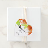 Oranje bloemen en kalligrafie bruiloft Hartelijk d Bedankjes Labels (In situ)