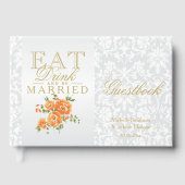Oranje bloemen eten, Drinken en trouwen gastenboek (Voorkant)