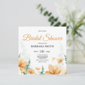 Oranje bloemen Eucalyptus Weddenschap Vrijgezellen Kaart (Staand voorkant)