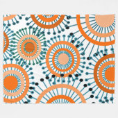 Oranje bloemen fleece deken (Voorkant (Horizontaal))
