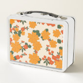 Oranje bloemen, flessenpatroon, patroon van bloeme (Achterkant)