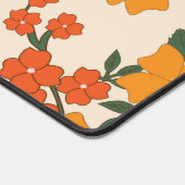 Oranje bloemen, flessenpatroon, patroon van bloeme bureaumat (Hoek)