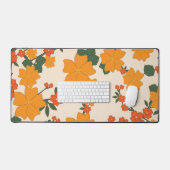 Oranje bloemen, flessenpatroon, patroon van bloeme bureaumat (Keyboard & Muis)