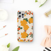 Oranje bloemen, flessenpatroon, patroon van bloeme Case-Mate iPhone case