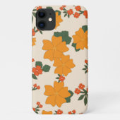 Oranje bloemen, flessenpatroon, patroon van bloeme Case-Mate iPhone case (Achterkant)