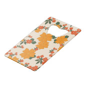 Oranje bloemen, flessenpatroon, patroon van bloeme creditkaart flessenopener (Achterkant Gekanteld)