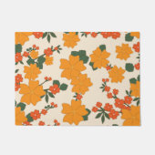 Oranje bloemen, flessenpatroon, patroon van bloeme deurmat (Voorkant)