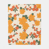 Oranje bloemen, flessenpatroon, patroon van bloeme fleece deken (Voorkant)