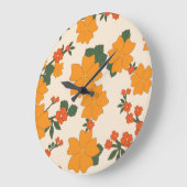 Oranje bloemen, flessenpatroon, patroon van bloeme grote klok (Hoek)