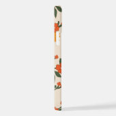 Oranje bloemen, flessenpatroon, patroon van bloeme iPhone hoesje (Rechterkant)