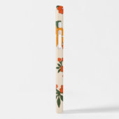 Oranje bloemen, flessenpatroon, patroon van bloeme iPhone hoesje (Linkerkant)