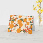 Oranje bloemen, flessenpatroon, patroon van bloeme kaart (Gele Bloem)