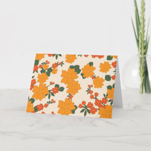 Oranje bloemen, flessenpatroon, patroon van bloeme kaart