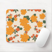 Oranje bloemen, flessenpatroon, patroon van bloeme muismat (Met muis)