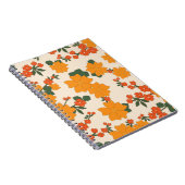 Oranje bloemen, flessenpatroon, patroon van bloeme notitieboek (Rechterzijde)