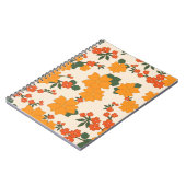 Oranje bloemen, flessenpatroon, patroon van bloeme notitieboek (Linkerzijde)