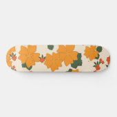 Oranje bloemen, flessenpatroon, patroon van bloeme persoonlijk skateboard (Horizontaal)
