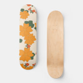 Oranje bloemen, flessenpatroon, patroon van bloeme persoonlijk skateboard (Voorkant)
