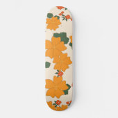 Oranje bloemen, flessenpatroon, patroon van bloeme persoonlijk skateboard (Voorkant)