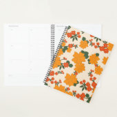 Oranje bloemen, flessenpatroon, patroon van bloeme planner (Display)