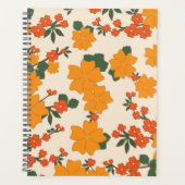 Oranje bloemen, flessenpatroon, patroon van bloeme planner (Voorkant)