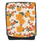 Oranje bloemen, flessenpatroon, patroon van bloeme rugtassen (Voorkant)